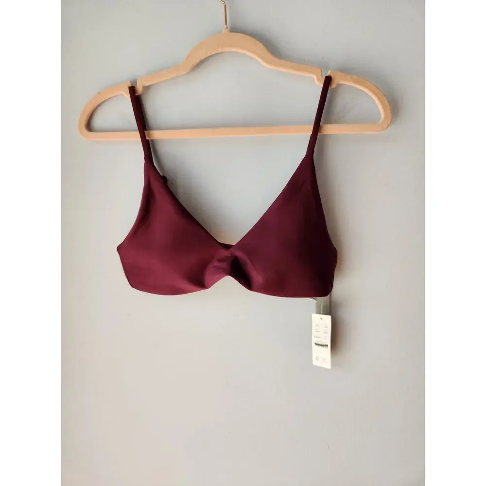 NWT J. Crew Lana Bikini Top In Classic Sculpt™ Midnight Dahlia S